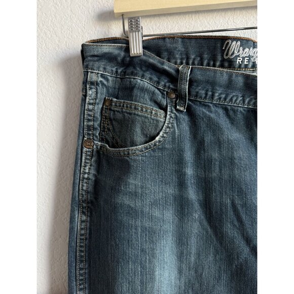Wrangler Retro Mens Relaxed Boot Fit Blue Jeans Size 38x32 Western Stretch Denim - Picture 4 of 9
